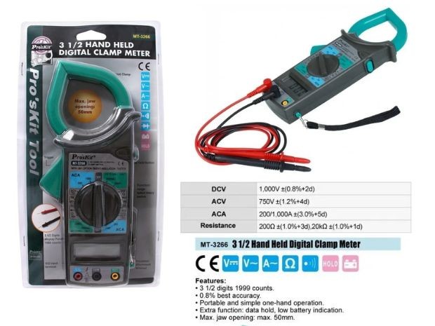 &u+ PINZA AMPEROMETRICA MT-3266  PROSKIT (IPK03266)